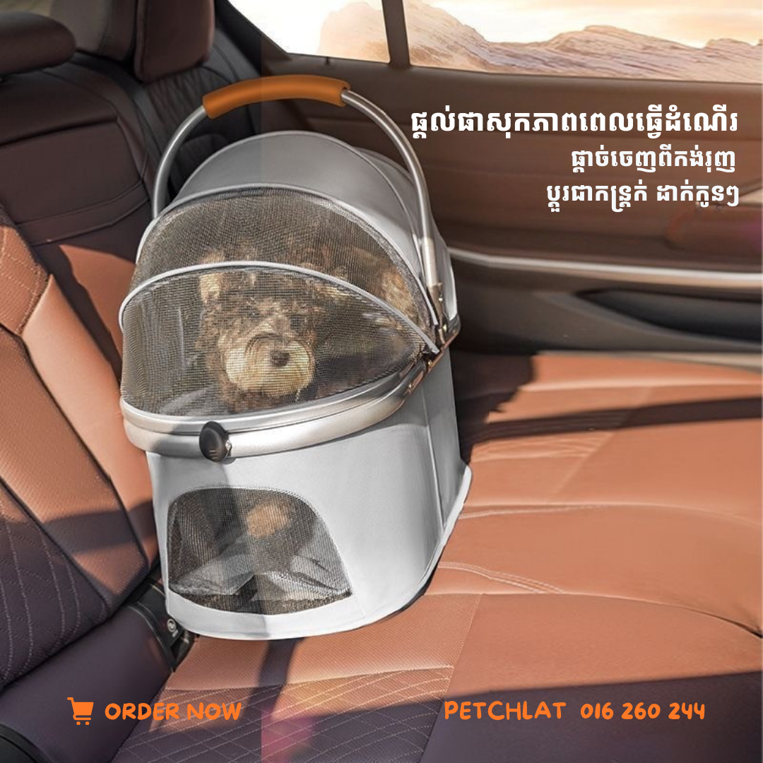 3-in-1 Luxury Detachable Pet Stroller & Travel Carrier - Image 2