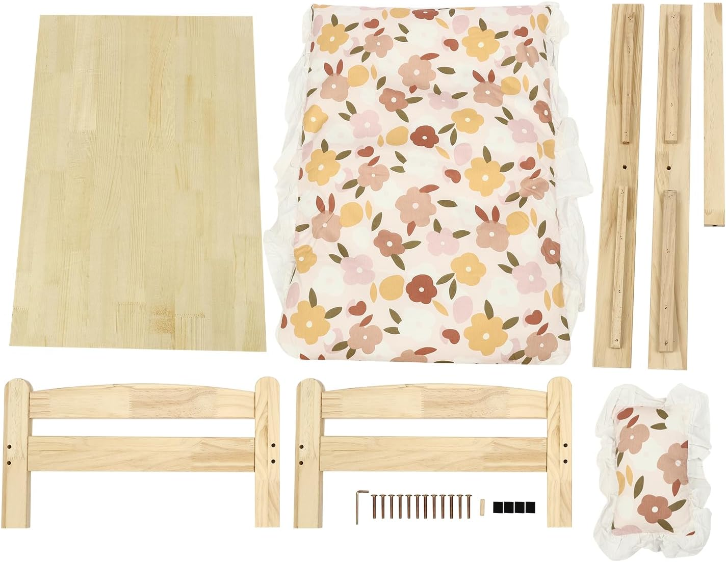 Wooden Floral Doll Bed for Pets - Image 3