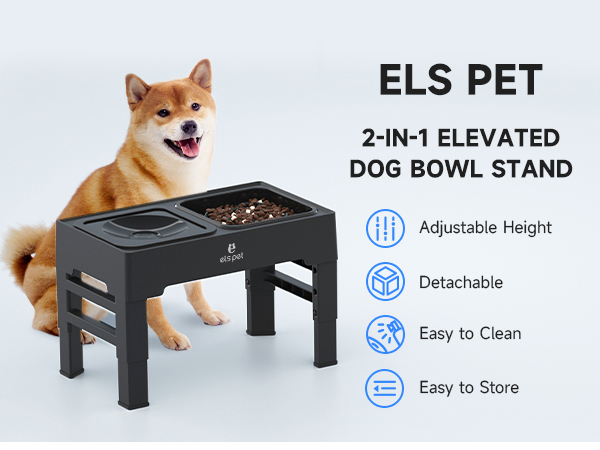 Els Pet 2-in-1 Elevated Slow Feeder & No-Spill Bowl Stand - Image 4