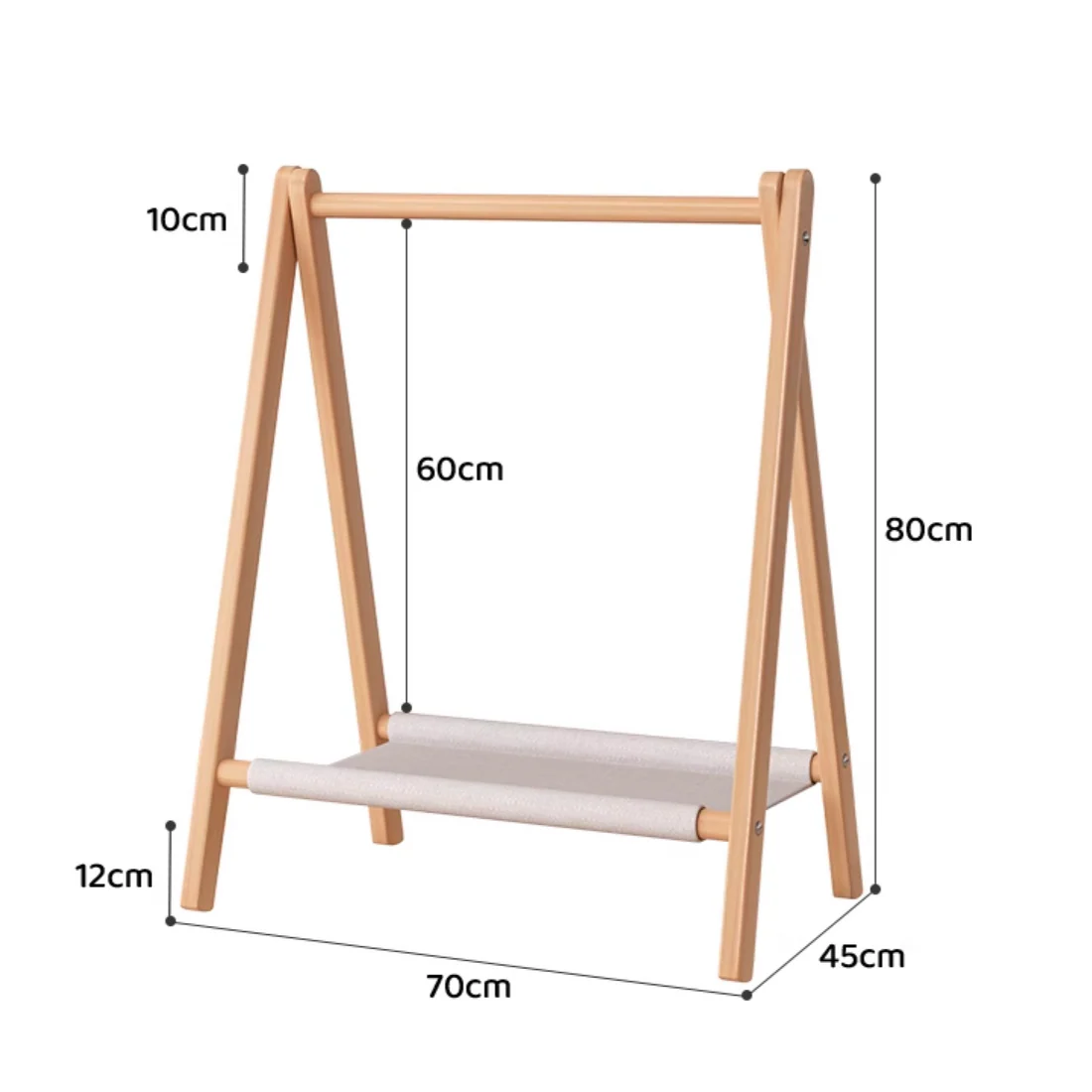 Wooden A-Frame Pet Clothing Rack - Image 3