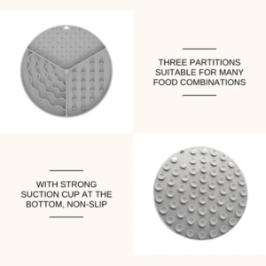 Alternative view of 3-Partition Silicone Slow Feeder & Lick Mat