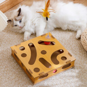 Alternative view of Interactive Wooden Cat IQ Puzzle Toy