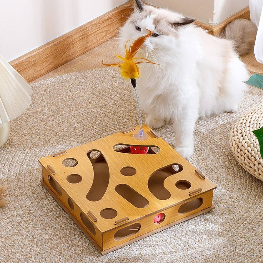 Interactive Wooden Cat IQ Puzzle Toy - Image 3