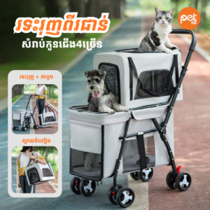Premium 2-in-1 Double-Layer Detachable Pet Stroller
