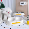 Duck-Themed Double Stainless Steel Pet Bowl Set