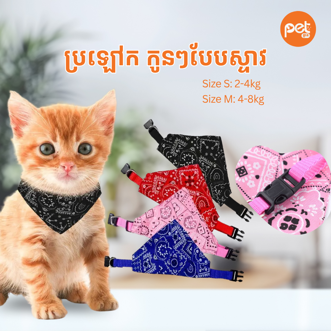 Adjustable Paisley Pet Bandana Collar