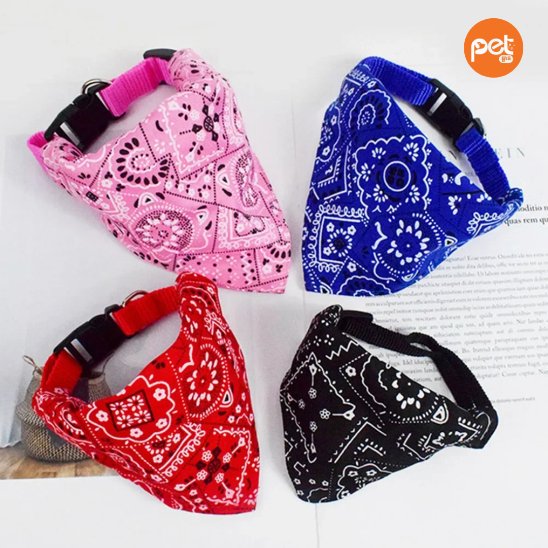 Adjustable Paisley Pet Bandana Collar - Image 4