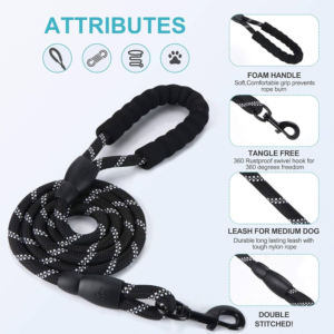 Alternative view of Heavy-Duty Reflective Rope Leash for Large Dogs