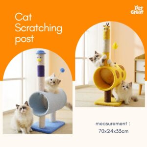 Cartoon Animal Cat Scratching Post & Tunnel Condo