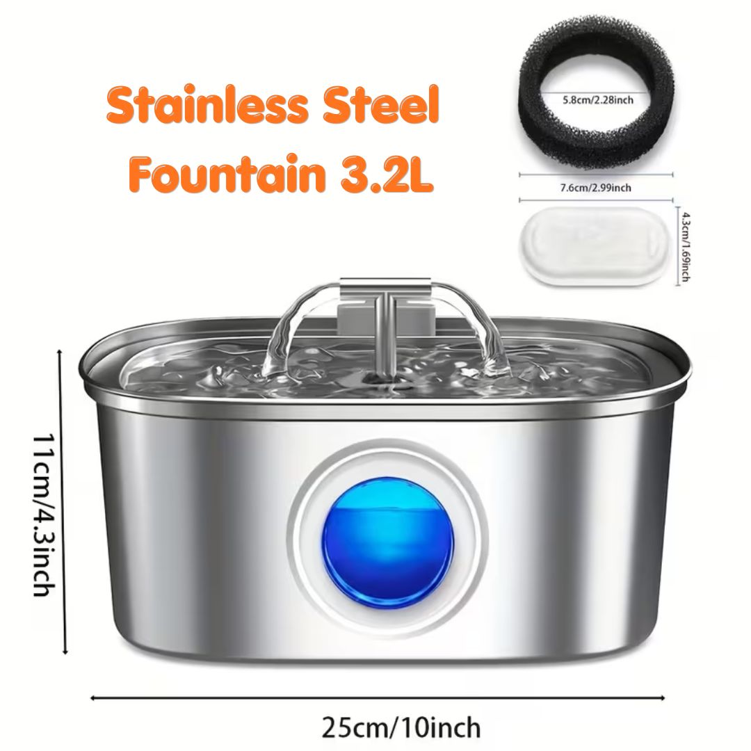 Premium 304 Stainless Steel Pet Water Fountain (3.2L) - Image 2