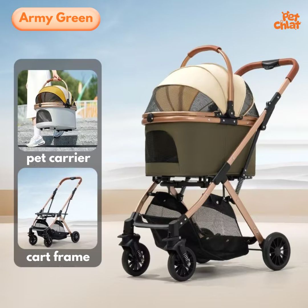 Luxury 3-in-1 Detachable Pet Stroller & Travel Carrier - Image 4