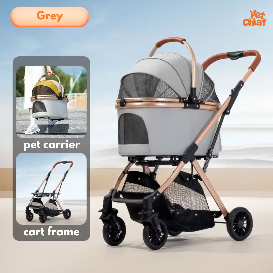Luxury 3-in-1 Detachable Pet Stroller & Travel Carrier - Image 3