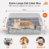 Extra Large Stainless Steel Cat Litter Box with High-Sided Shield (XL)